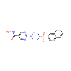 O=C(NO)c1cnc(N2CCN(S(=O)(=O)c3ccc4ccccc4c3)CC2)nc1 ZINC000003818418