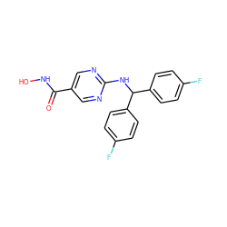 O=C(NO)c1cnc(NC(c2ccc(F)cc2)c2ccc(F)cc2)nc1 ZINC000115981272