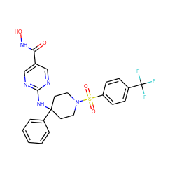 O=C(NO)c1cnc(NC2(c3ccccc3)CCN(S(=O)(=O)c3ccc(C(F)(F)F)cc3)CC2)nc1 ZINC001772635447