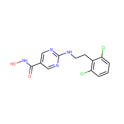 O=C(NO)c1cnc(NCCc2c(Cl)cccc2Cl)nc1 ZINC000146061331