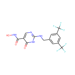 O=C(NO)c1cnc(NCc2cc(C(F)(F)F)cc(C(F)(F)F)c2)[nH]c1=O ZINC000095920649