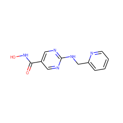 O=C(NO)c1cnc(NCc2ccccn2)nc1 ZINC000166650324