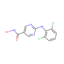 O=C(NO)c1cnc(Nc2c(Cl)cccc2Cl)nc1 ZINC000166689643