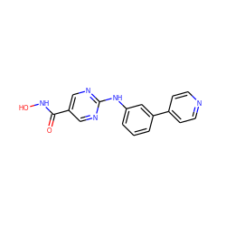 O=C(NO)c1cnc(Nc2cccc(-c3ccncc3)c2)nc1 ZINC000166671632