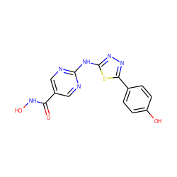 O=C(NO)c1cnc(Nc2nnc(-c3ccc(O)cc3)s2)nc1 ZINC000072123273