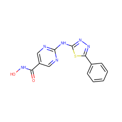 O=C(NO)c1cnc(Nc2nnc(-c3ccccc3)s2)nc1 ZINC000072122662