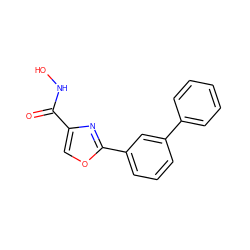 O=C(NO)c1coc(-c2cccc(-c3ccccc3)c2)n1 ZINC000653704244