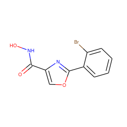 O=C(NO)c1coc(-c2ccccc2Br)n1 ZINC000653701743