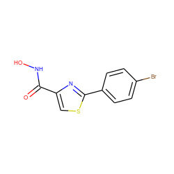 O=C(NO)c1csc(-c2ccc(Br)cc2)n1 ZINC000653704188