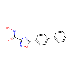 O=C(NO)c1noc(-c2ccc(-c3ccccc3)cc2)n1 ZINC000653693909