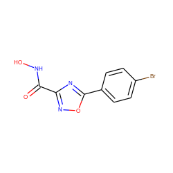 O=C(NO)c1noc(-c2ccc(Br)cc2)n1 ZINC000653693901