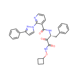 O=C(NOC1CCC1)C(=O)[C@@H](Cc1ccccc1)NC(=O)c1cccnc1-n1ccc(-c2ccccc2)n1 ZINC000117722241