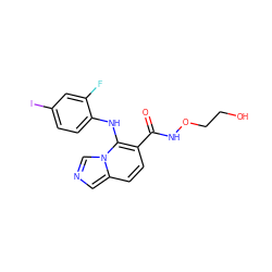 O=C(NOCCO)c1ccc2cncn2c1Nc1ccc(I)cc1F ZINC000043206499