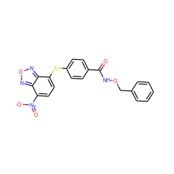 O=C(NOCc1ccccc1)c1ccc(Sc2ccc([N+](=O)[O-])c3nonc23)cc1 ZINC000299830164