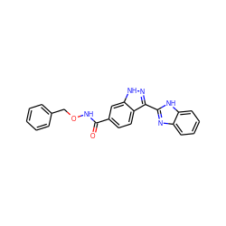 O=C(NOCc1ccccc1)c1ccc2c(-c3nc4ccccc4[nH]3)n[nH]c2c1 ZINC000166942047