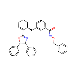 O=C(NOCc1ccccc1)c1cccc(C[C@@H]2CCCC=C2c2nc(-c3ccccc3)c(-c3ccccc3)o2)c1 ZINC000003974422