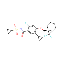 O=C(NS(=O)(=O)C1CC1)c1cc(C2CC2)c(OC[C@@]23CCCC[C@@H]2C3(F)F)cc1F ZINC000216264078