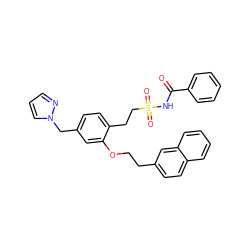 O=C(NS(=O)(=O)CCc1ccc(Cn2cccn2)cc1OCCc1ccc2ccccc2c1)c1ccccc1 ZINC000049802829