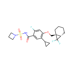 O=C(NS(=O)(=O)N1CCC1)c1cc(C2CC2)c(OC[C@@]23CCCC[C@@H]2C3(F)F)cc1F ZINC000216263865