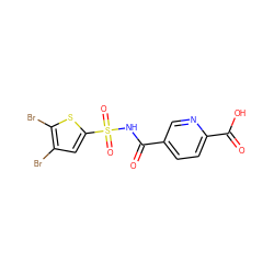 O=C(NS(=O)(=O)c1cc(Br)c(Br)s1)c1ccc(C(=O)O)nc1 ZINC000013450955