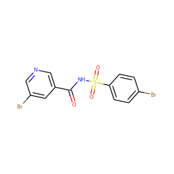 O=C(NS(=O)(=O)c1ccc(Br)cc1)c1cncc(Br)c1 ZINC000048499594