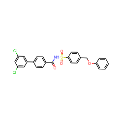 O=C(NS(=O)(=O)c1ccc(COc2ccccc2)cc1)c1ccc(-c2cc(Cl)cc(Cl)c2)cc1 ZINC000072184180