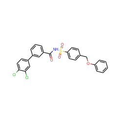 O=C(NS(=O)(=O)c1ccc(COc2ccccc2)cc1)c1cccc(-c2ccc(Cl)c(Cl)c2)c1 ZINC000072180819