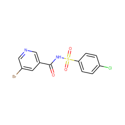 O=C(NS(=O)(=O)c1ccc(Cl)cc1)c1cncc(Br)c1 ZINC000046708840