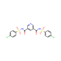 O=C(NS(=O)(=O)c1ccc(Cl)cc1)c1cncc(C(=O)NS(=O)(=O)c2ccc(Cl)cc2)c1 ZINC000073161697