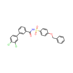 O=C(NS(=O)(=O)c1ccc(OCc2ccccc2)cc1)c1cccc(-c2ccc(Cl)c(Cl)c2)c1 ZINC000072183017