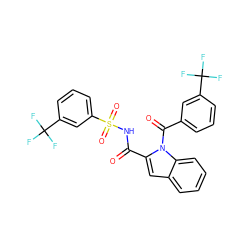 O=C(NS(=O)(=O)c1cccc(C(F)(F)F)c1)c1cc2ccccc2n1C(=O)c1cccc(C(F)(F)F)c1 ZINC000034717737