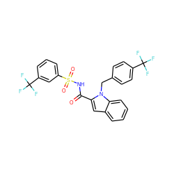 O=C(NS(=O)(=O)c1cccc(C(F)(F)F)c1)c1cc2ccccc2n1Cc1ccc(C(F)(F)F)cc1 ZINC000034717739