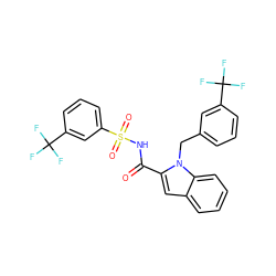 O=C(NS(=O)(=O)c1cccc(C(F)(F)F)c1)c1cc2ccccc2n1Cc1cccc(C(F)(F)F)c1 ZINC000034717720