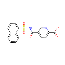 O=C(NS(=O)(=O)c1cccc2ccccc12)c1ccc(C(=O)O)nc1 ZINC000013450944