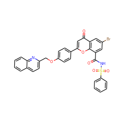 O=C(NS(=O)(=O)c1ccccc1)c1cc(Br)cc2c(=O)cc(-c3ccc(OCc4ccc5ccccc5n4)cc3)oc12 ZINC000029222113