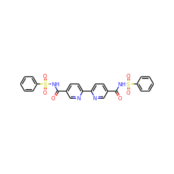 O=C(NS(=O)(=O)c1ccccc1)c1ccc(-c2ccc(C(=O)NS(=O)(=O)c3ccccc3)cn2)nc1 ZINC000027212923