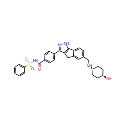 O=C(NS(=O)(=O)c1ccccc1)c1ccc(-c2n[nH]c3c2Cc2cc(CN[C@H]4CC[C@H](O)CC4)ccc2-3)cc1 ZINC000253667033