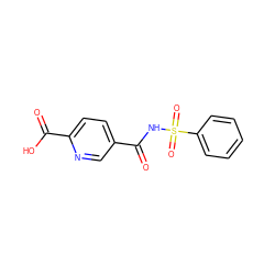 O=C(NS(=O)(=O)c1ccccc1)c1ccc(C(=O)O)nc1 ZINC000027891917