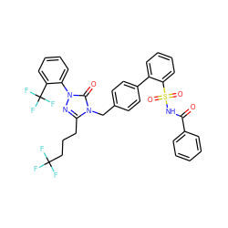 O=C(NS(=O)(=O)c1ccccc1-c1ccc(Cn2c(CCCC(F)(F)F)nn(-c3ccccc3C(F)(F)F)c2=O)cc1)c1ccccc1 ZINC000026716105