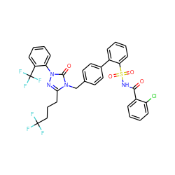 O=C(NS(=O)(=O)c1ccccc1-c1ccc(Cn2c(CCCC(F)(F)F)nn(-c3ccccc3C(F)(F)F)c2=O)cc1)c1ccccc1Cl ZINC000026728174