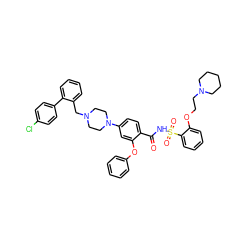 O=C(NS(=O)(=O)c1ccccc1OCCN1CCCCC1)c1ccc(N2CCN(Cc3ccccc3-c3ccc(Cl)cc3)CC2)cc1Oc1ccccc1 ZINC000165206934