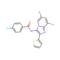 O=C(Nc1c(-c2cccs2)nc2c(Br)cc(Br)cn12)c1ccc(Cl)cc1 ZINC000000624119