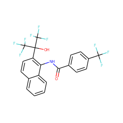 O=C(Nc1c(C(O)(C(F)(F)F)C(F)(F)F)ccc2ccccc12)c1ccc(C(F)(F)F)cc1 ZINC000038144725