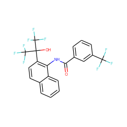 O=C(Nc1c(C(O)(C(F)(F)F)C(F)(F)F)ccc2ccccc12)c1cccc(C(F)(F)F)c1 ZINC000038144724