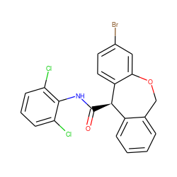 O=C(Nc1c(Cl)cccc1Cl)[C@@H]1c2ccccc2COc2cc(Br)ccc21 ZINC000013735105