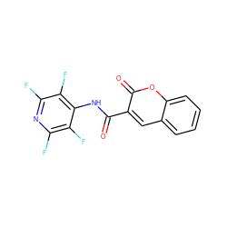 O=C(Nc1c(F)c(F)nc(F)c1F)c1cc2ccccc2oc1=O ZINC000034659005