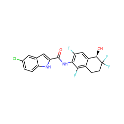 O=C(Nc1c(F)cc2c(c1F)CCC(F)(F)[C@@H]2O)c1cc2cc(Cl)ccc2[nH]1 ZINC000034105378