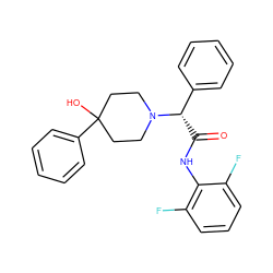 O=C(Nc1c(F)cccc1F)[C@@H](c1ccccc1)N1CCC(O)(c2ccccc2)CC1 ZINC000028708154