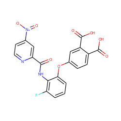 O=C(Nc1c(F)cccc1Oc1ccc(C(=O)O)c(C(=O)O)c1)c1cc([N+](=O)[O-])ccn1 ZINC000013587609