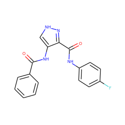 O=C(Nc1c[nH]nc1C(=O)Nc1ccc(F)cc1)c1ccccc1 ZINC000016052860